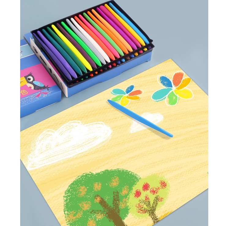 Bộ 18 Bút Sáp Màu Hữu Cơ tự nhiên an toàn cho bé và không bị lem tay