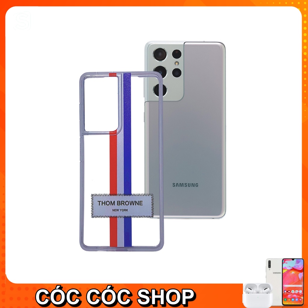 Ốp Samsung Thom browne cạnh vuông chống sốc ( 2mm) cho Samsung S21Ultra plus/ S21/ S20 plus/ S20/ S10/ S10 plus/ S8 plus
