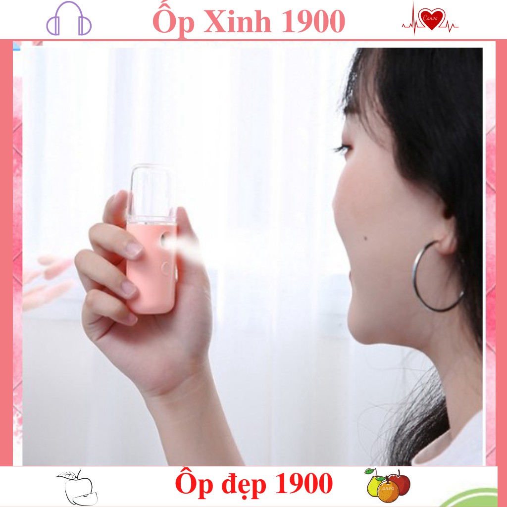 Máy Phun Sương Cầm Tay Xịt Khoáng NANO MINI - Bản Full Phụ Kiện Cáp Sạc -Cấp Ẩm Dưỡng Da Bổ Sung Khoáng