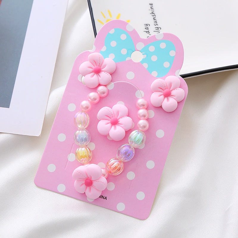 Bộ 4 Khuyên Tai / Vòng Tay / Nhẫn / Vòng Tay Hình Công Chúa Elsa / Nàng Tiên Cá Hoạt Hình Cho Bé