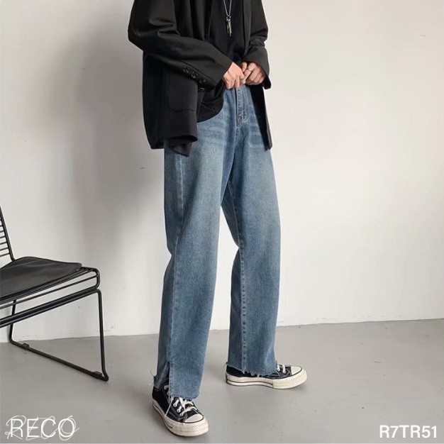 Quần jean nam nữ  Hàn Quốc cao cấp dáng rộng Trousers Loose R7TR51