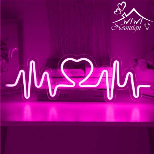 Đèn led neon hình nhip đập trái tim | 52x16 cm | Đèn led neon theo yêu cầu trang trí decor quà tặng cực chất