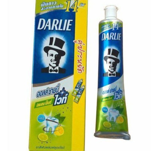 Kem Đánh Răng Darlie Chanh Bạc Hà Ông Tây Đen Thái Lan - 140gr (hộp 2 tuýp)