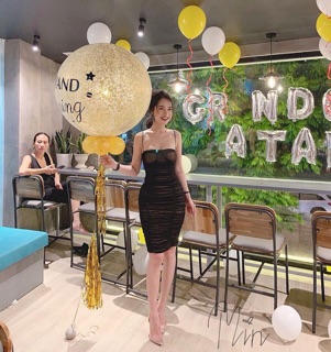(Sẵn - Hình thật) Đầm body nhún phối lưới