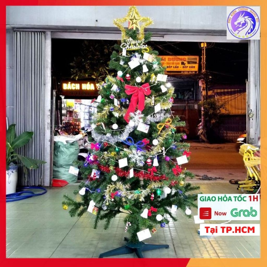 Cây thông noel 1m5 tặng kèm set phụ kiện trang trí giáng sinh đẹp lung linh
