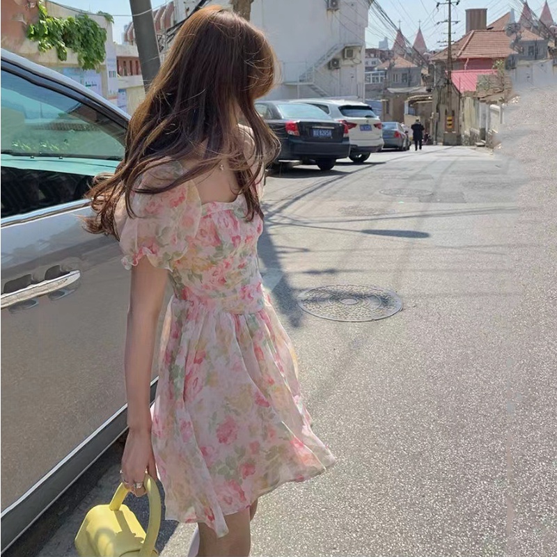 Đầm Ngắn In Họa Tiết Tranh Sơn Dầu Phong Cách Mới Thời Trang Mùa Hè Dành Cho Nữ 2022