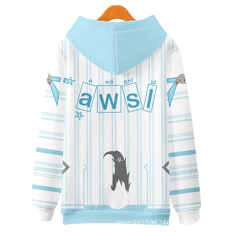 Hololive VTuber FAMS Gamers Shirakami Fubuki Hoodie T-shirt 3D Printed Long Sleeve Pullover