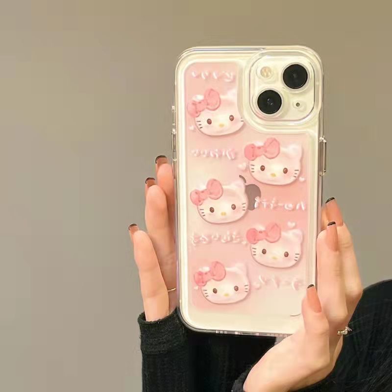 Ốp Điện Thoại HELLO KITTY Cạnh Mềm Chống Sốc Chống Rơi Cho iPhone 11 13 12 X XS Pro Max XR 12 13 Mini