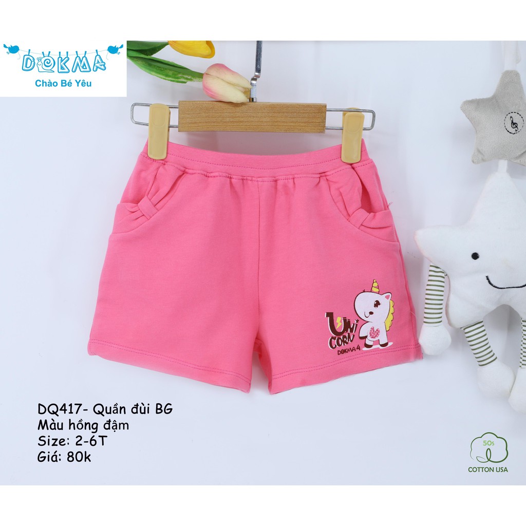 Dokma - Quần đùi bé gái 2-6y DQ417