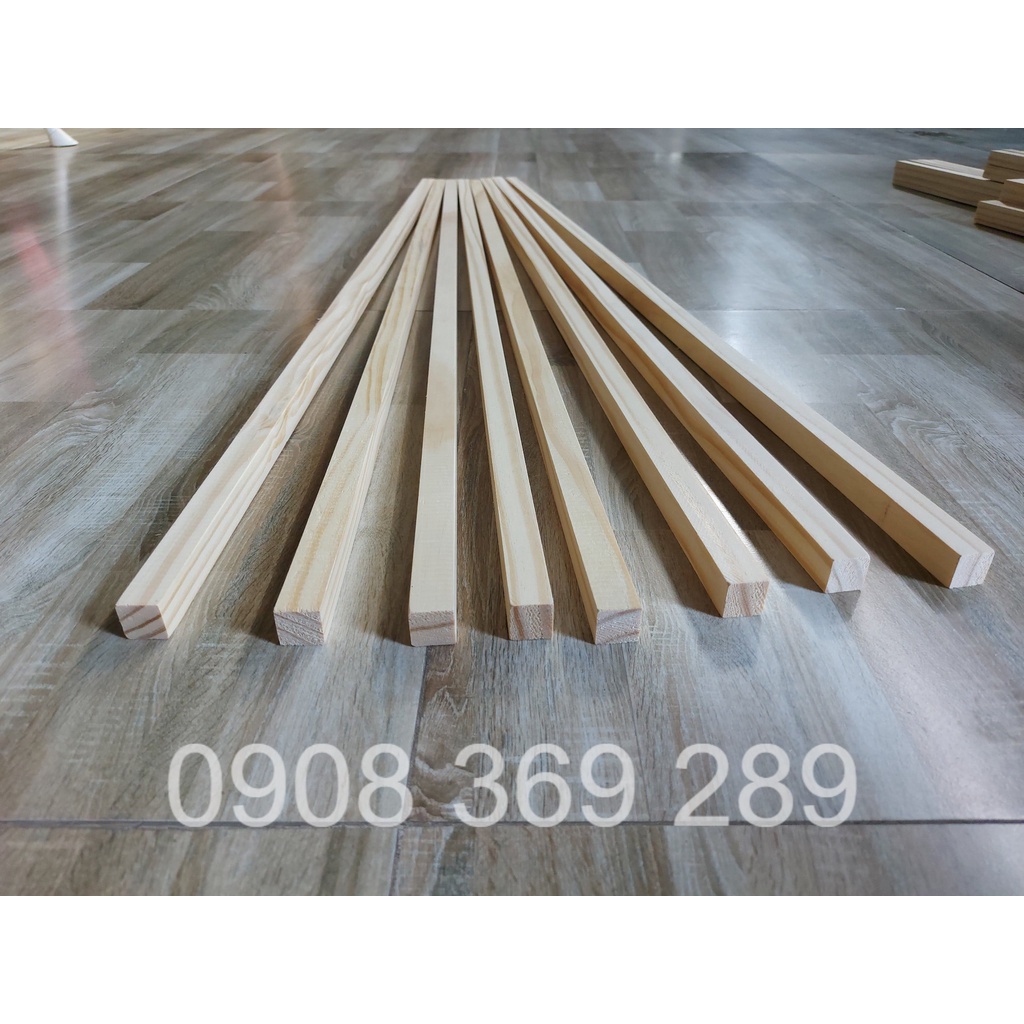 Thanh gỗ thông 3x3cm dài 120cm bào láng 4 mặt