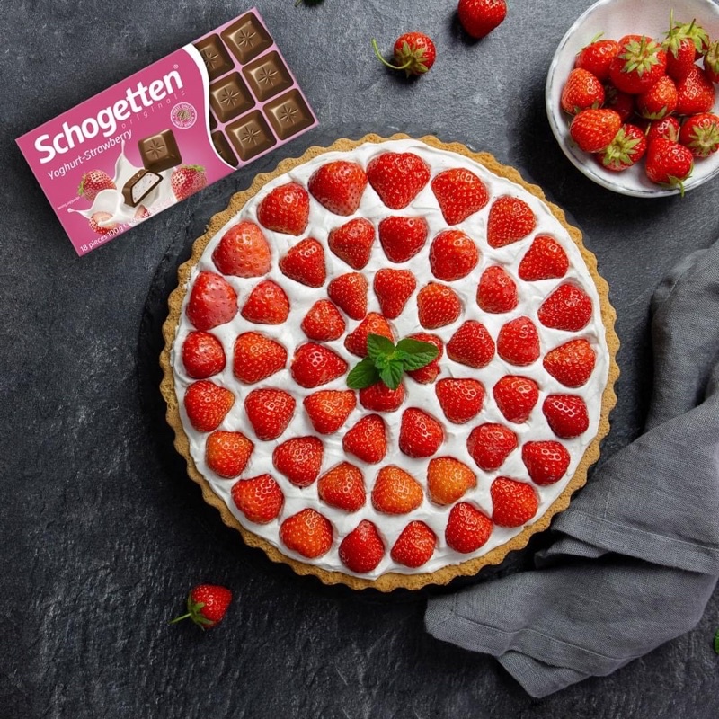 Sôcôla SCHOGETTEN - Vị Sữa chua dâu tây Yoghurt-Strawberry - thanh 100g gồm 18 viên rời