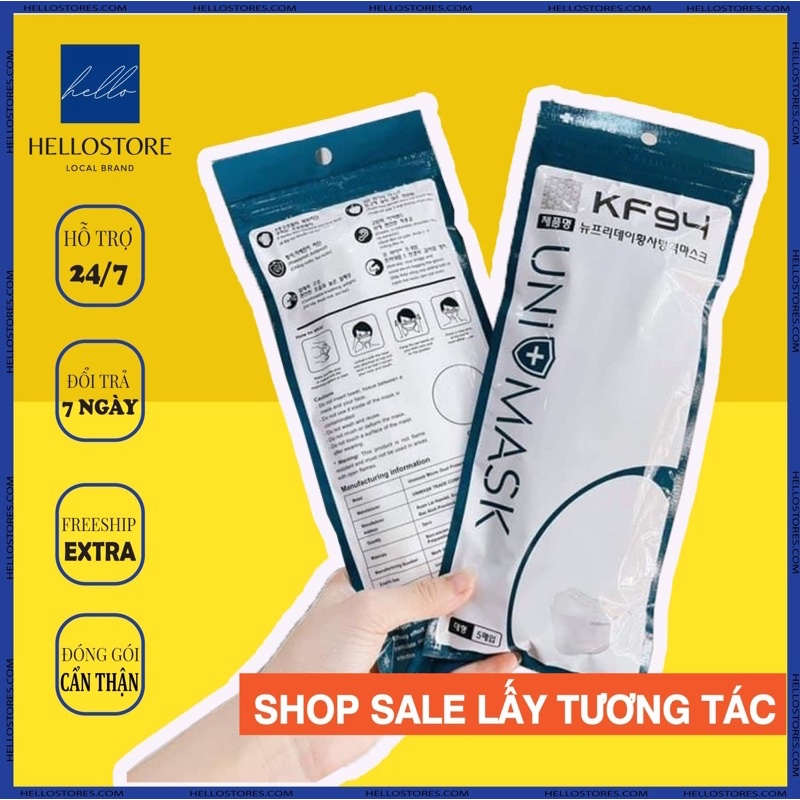 Khẩu trang 4D KF94 Unimask, Khẩu trang y tế 4 lớp kháng khuẩn