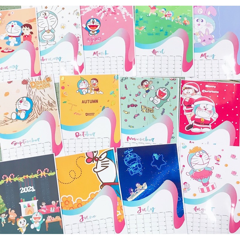 Lịch treo tường  Doraemon LT1 lịch cỡ a4 in hình dễ thương