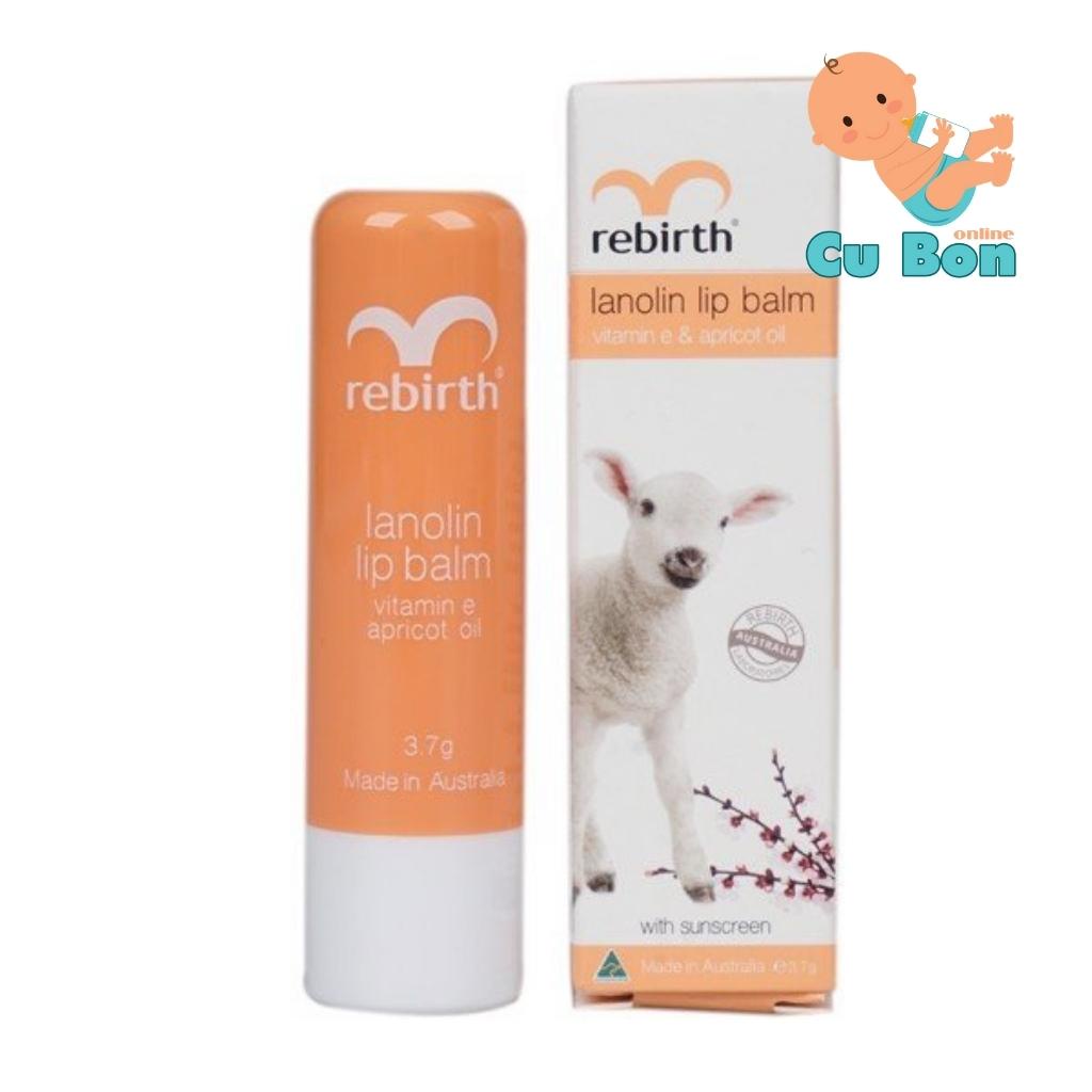 Son Dưỡng Môi Chống Nắng Nhau Thai Cừu Và Vitamin E Rebirth Lanolin Lip Balm Vitamin E &amp; Apricot Oil