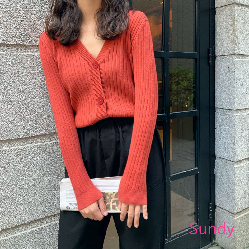 Áo Khoác Len Cổ Chữ V Thời Trang Thanh Lịch Dành Cho Nữ