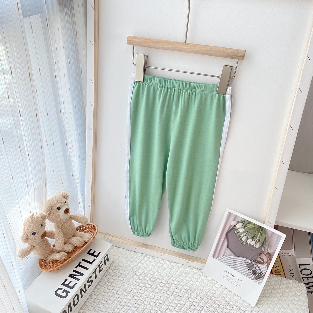[SALE] Quần Thun Lạnh Sọc Bé Trai, Bé Gái Minky Mom Dáng Thể Thao, Quần Dài Cho Bé Mặc Đi Học MKMQTD2201