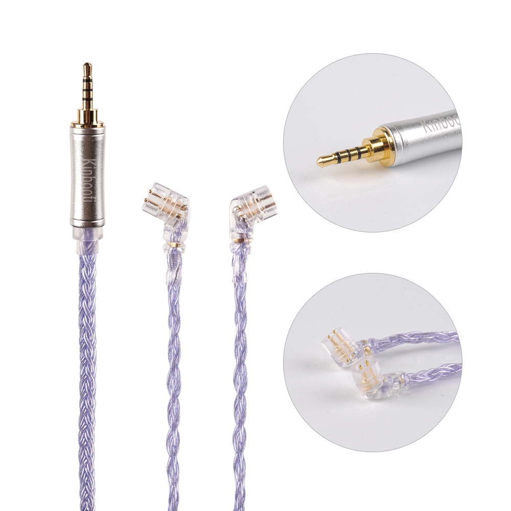 Kinboofi 16 Core High Purity Silver Plated Cable With MMCX/2PIN/QDC Connector KZ ZS10 Pro AS10 AS16 AS12 ZSN PRO