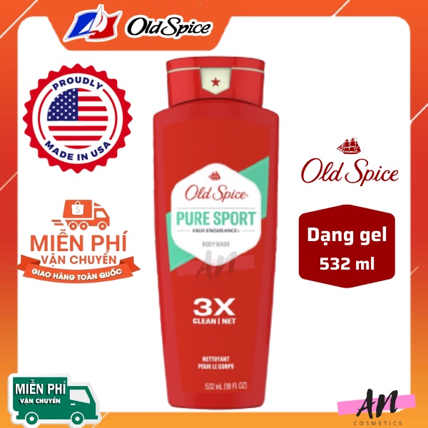 Sữa tắm nam Old Spice Pure Sport (532ML) - Hàng Chuẩn USA