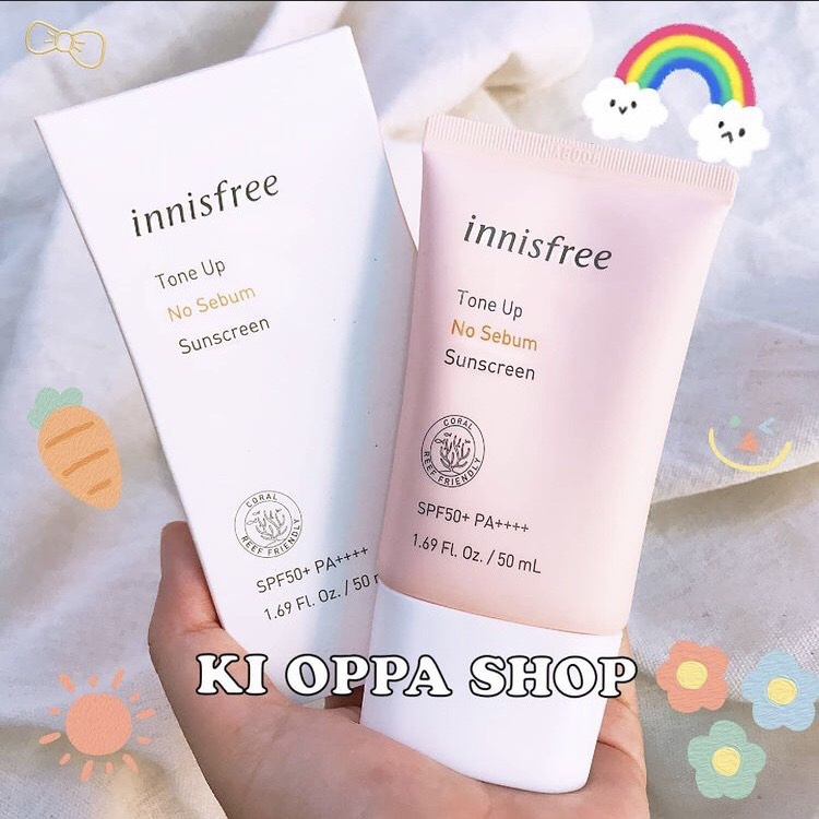 Kem chống nắng Innisfree Sunscreen Anti Aging, No Sebum, Triple Shield, Long Lasting, Watering, Daily, Mild cica, toneup