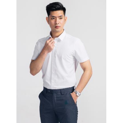 Áo sơ mi ARISTINO ngắn tay trắng tinh slim- ASS182s7