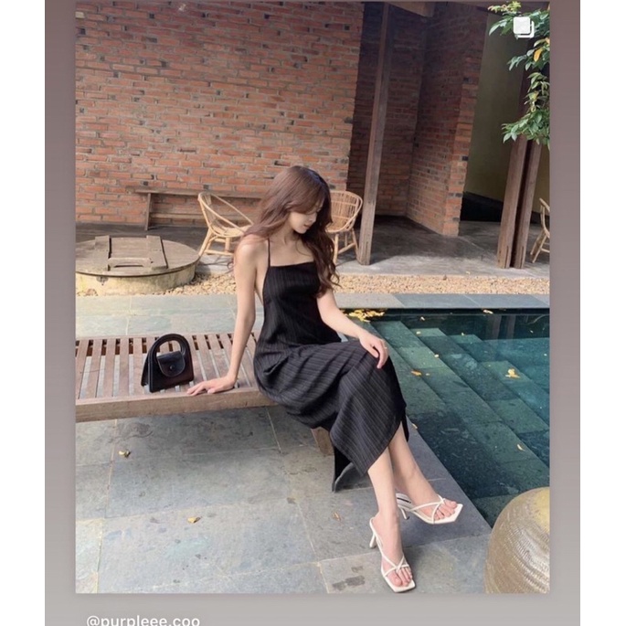 Váy lacey long dress của Purplee