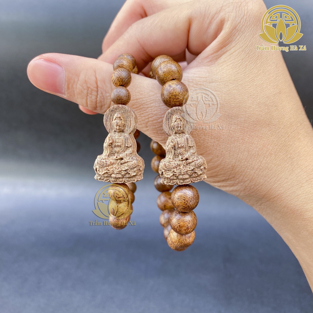 Vòng tay quan thế âm bồ tát phong thủy Trầm Hương Hà Xá bình an và tài lộc