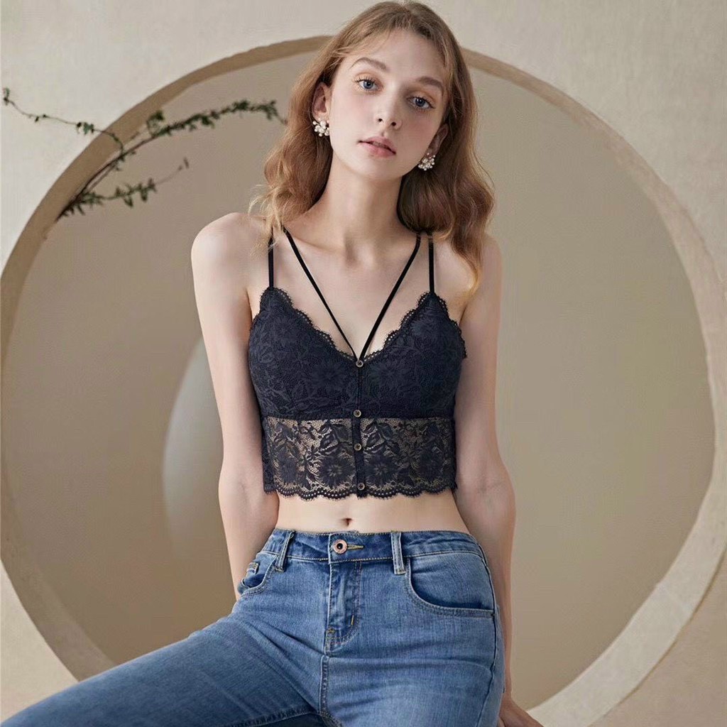 Áo kiểu 4 dây bra ren cực xinh , chất ren mềm mịn sexy