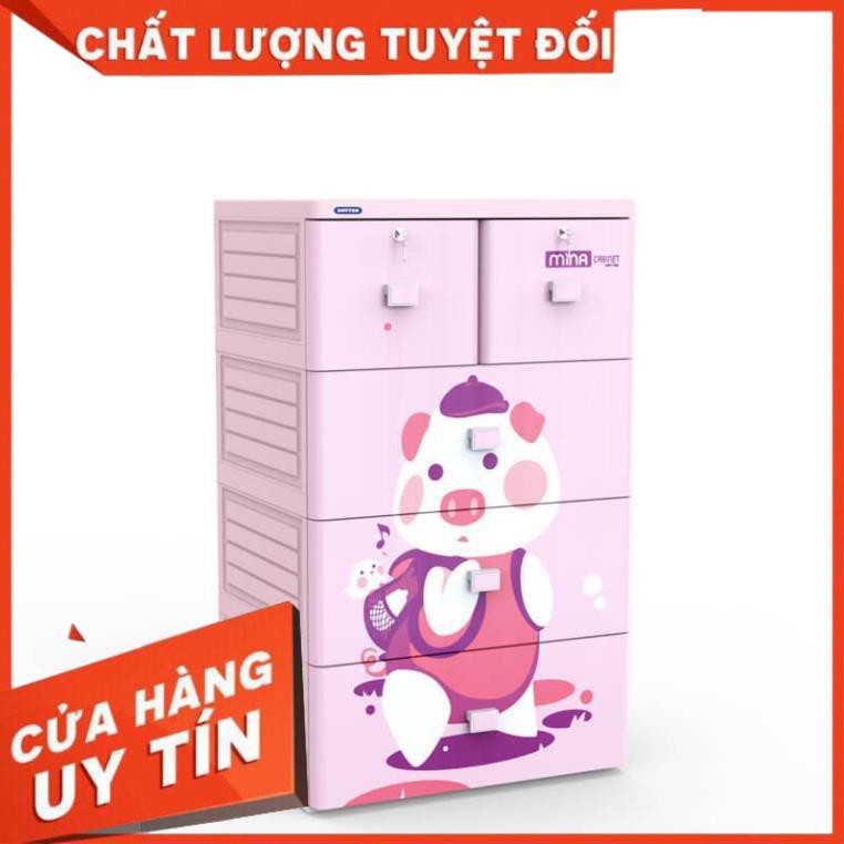 [FREESHIPXTRA] Tủ nhựa Duy Tân mina 4 tầng 5 ngăn DUONG THỎ CON _ .