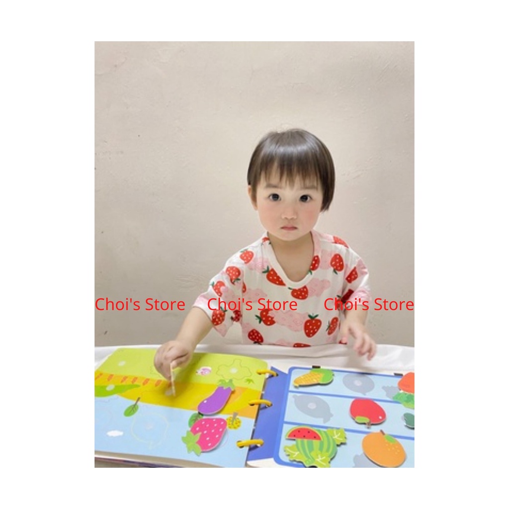 Sách bóc dán, học liệu bóc dán montessori, Busy book thông minh cho bé