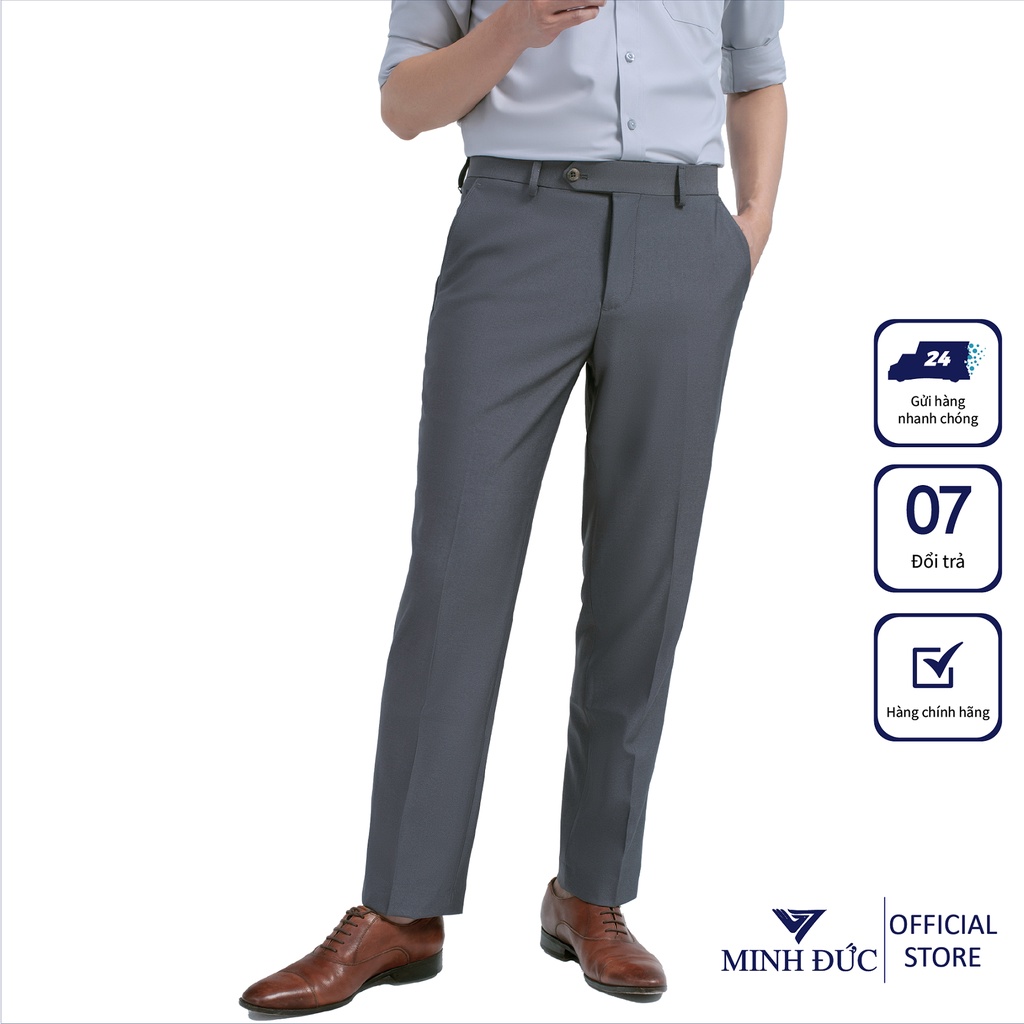 Quần Âu Công Sở Trung Niên Minh Đức Dáng XUÔNG Ống Côn QKK0009