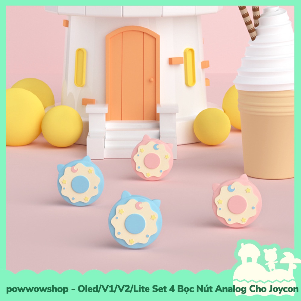 [Sẵn VN - Hỏa Tốc] Oled/V1/V2/Lite Set 4 Bọc Nút Analog Joycon Cho Máy Game Cầm Tay Nintendo Switch Donuts &amp; Sweet Cake