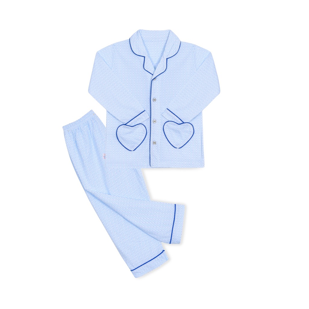 Bộ pyjamas bông dài bé gái 0263- HELLO BB