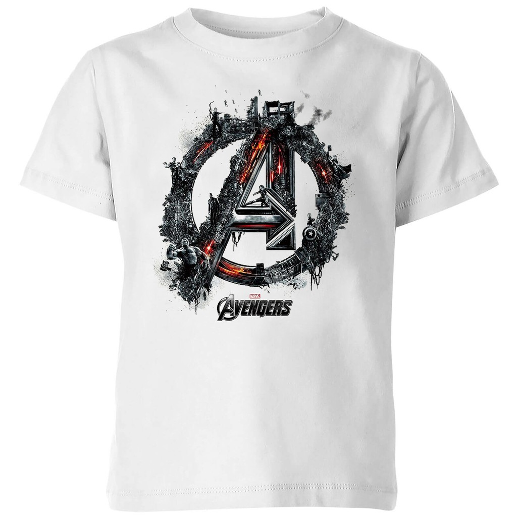 Áo Thun Nam Nữ Thời Trang 24h In Logo Avengers Ngắn Tay Cổ Tròn Vải Dày Mịn