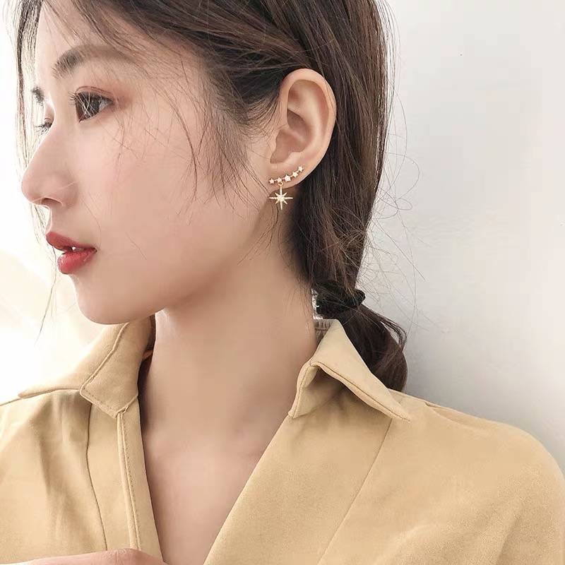 s925 Silver Pins Earrings Star Earrings Personality Girl Temperament Pendant Pendants