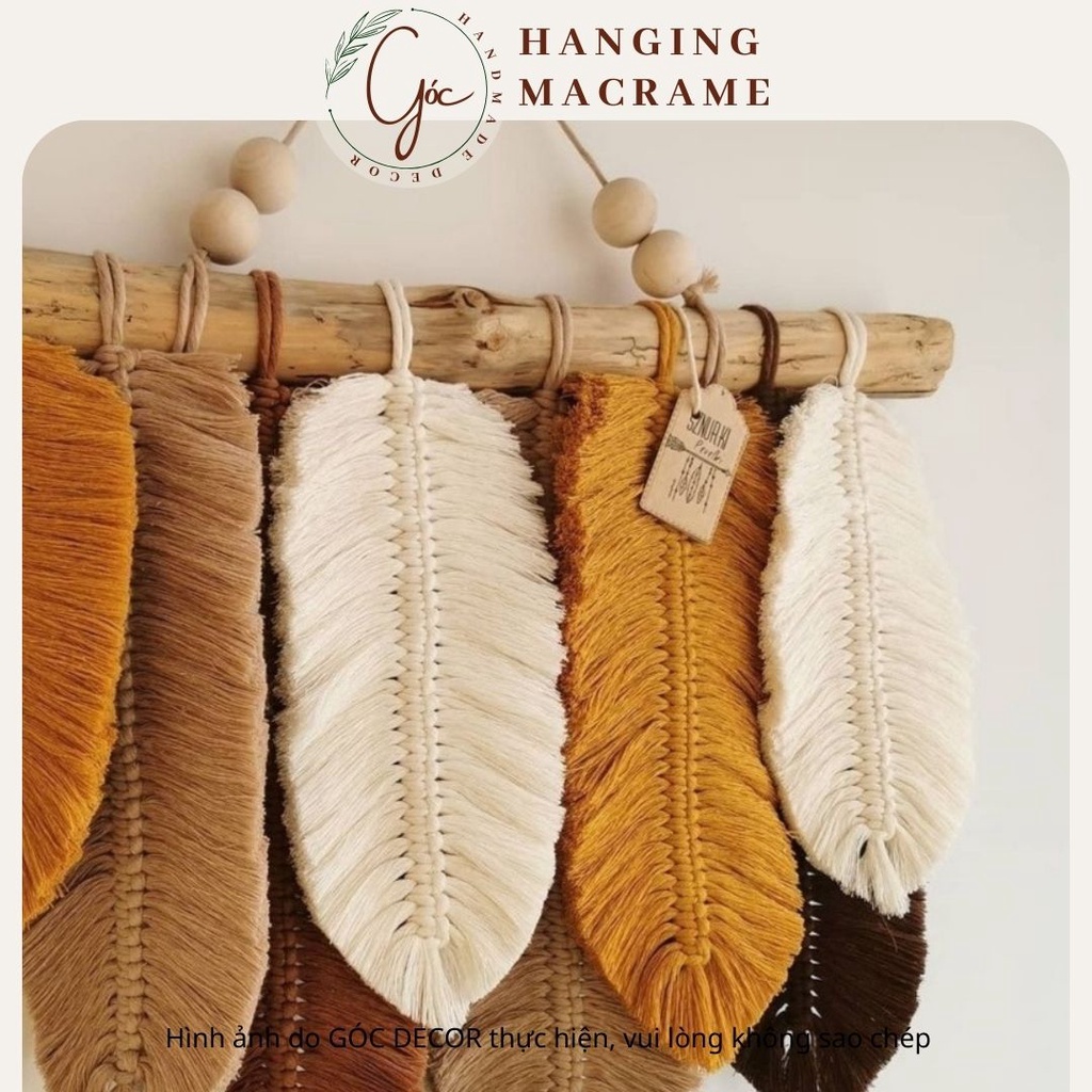 Mành lá treo Rèm treo trang trí tường Macrame decor phòng phong cách boho Vintage