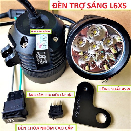 ĐÈN TRỢ SÁNG L6X Plus HÀNG SIÊU SÁNG 45W CHUẨN DÀNH CHO KHÁCH VÍP , ĐỒ CHƠI XE MÁY