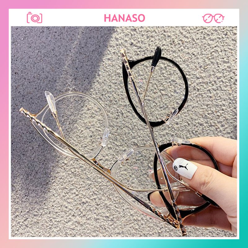 Gọng kính cận thời trang nữ cao cấp mắt tròn cá tính phong cách Ulzzang Hàn Quốc dễ đeo phối đồ thay được tròng cận 014