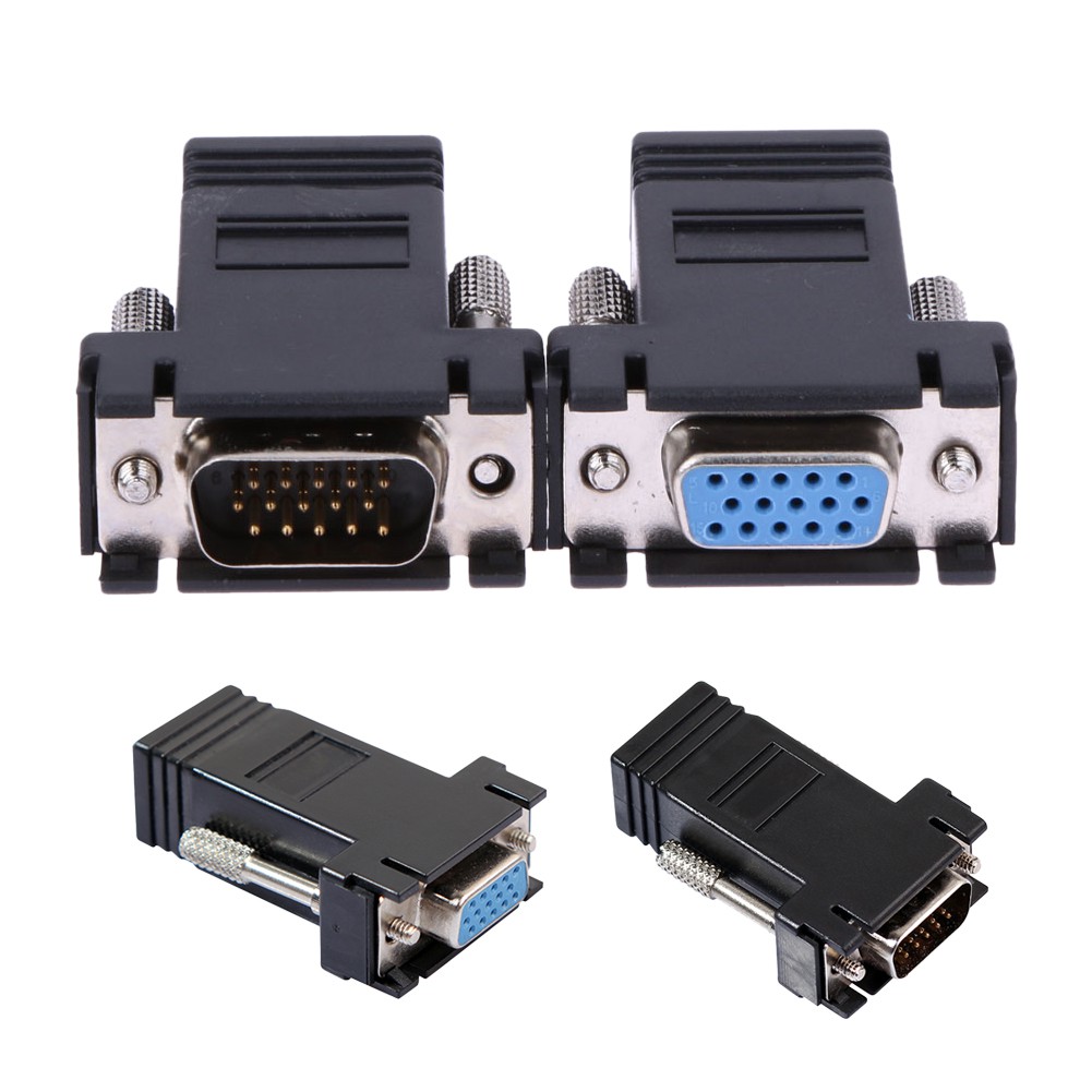 Bộ chuyển đổi VGA internet mạng đầu cắm / lỗ cắm sang Lan Cat5 Cat5e/6 RJ45