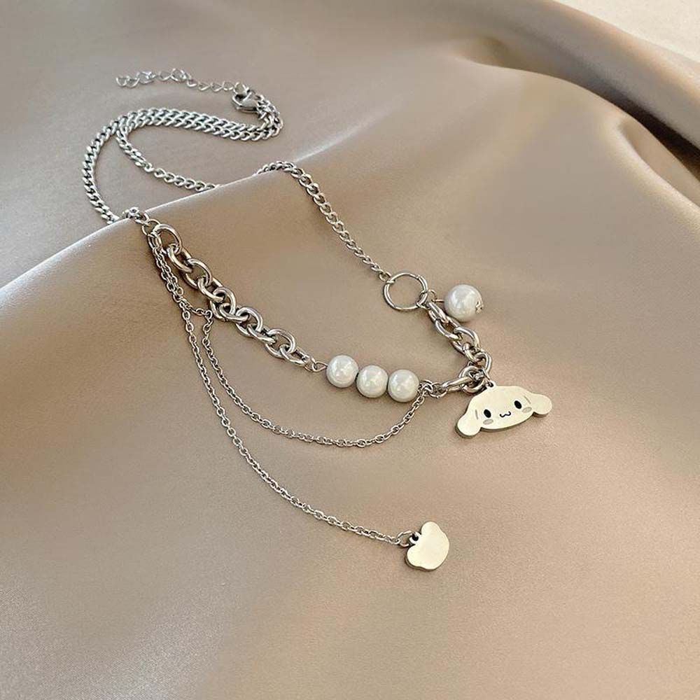 Vòng Cổ Choker Mặt Thỏ Hoạt Hình Đính Ngọc Trai Phong Cách Hàn Quốc Cho Nữ