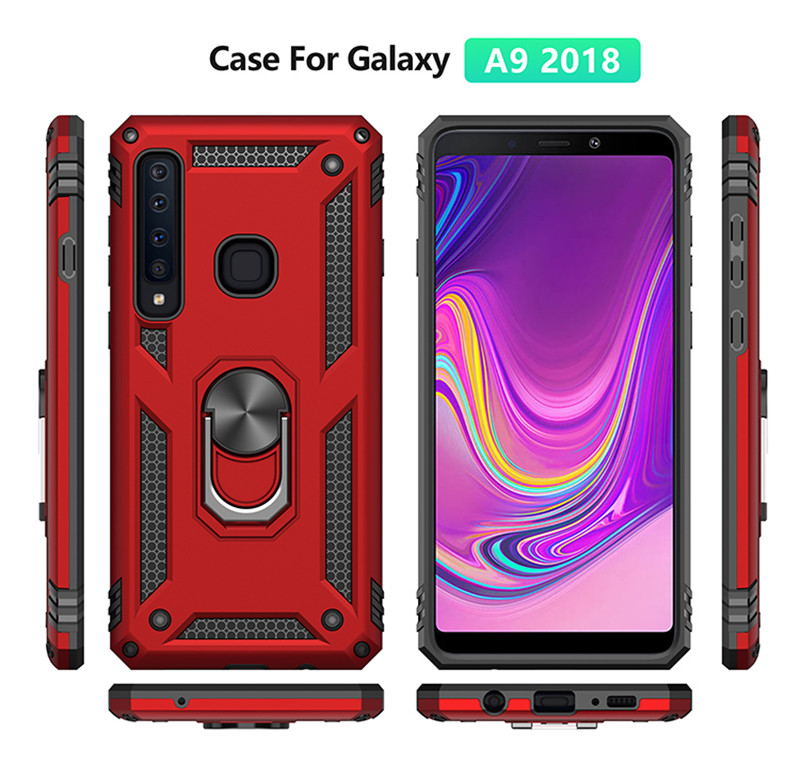 Ốp Lưng Có Vòng Nhẫn Nam Châm Đỡ Điện Thoại 2 Trong 1 Cho Samsung Galaxy A9 A8 A7 A6 Plus 2018 / A9 Star Pro / A9S / A750 / A730F / A530F / J8 2018