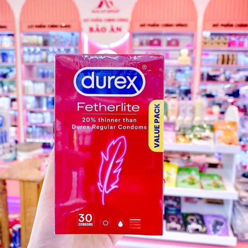 Bao cao su Durex 30 miếng siêu mỏng( hàng nội địa Úc)