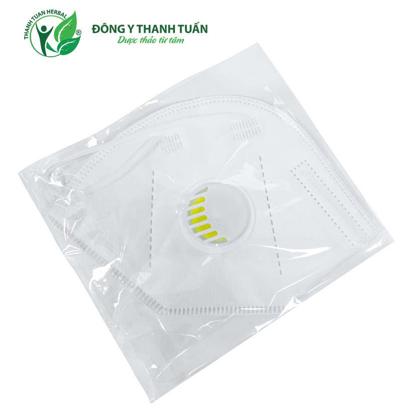 Khẩu trang VNN95 có van thở, kháng khuẩn, chống bụi siêu mịn PM2.5, màu trắng, chứng nhận CE, FDA