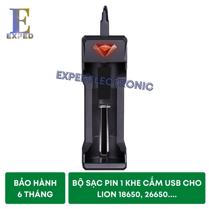 [Chính hãng] Bộ sạc pin thông minh tự ngắt 1 khe cắm USB cho Li-ion 18650 chính hãng Doublepow