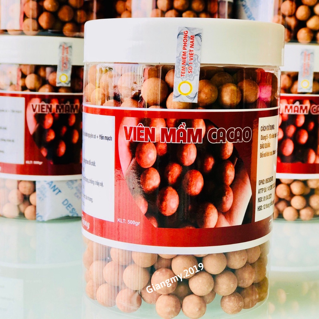 Hộp 500gr Viên Mầm Cacao, Viên Mầm Đậu Nành Tăng Vòng 1 Nở Ngực Đẹp Da - Handmade
