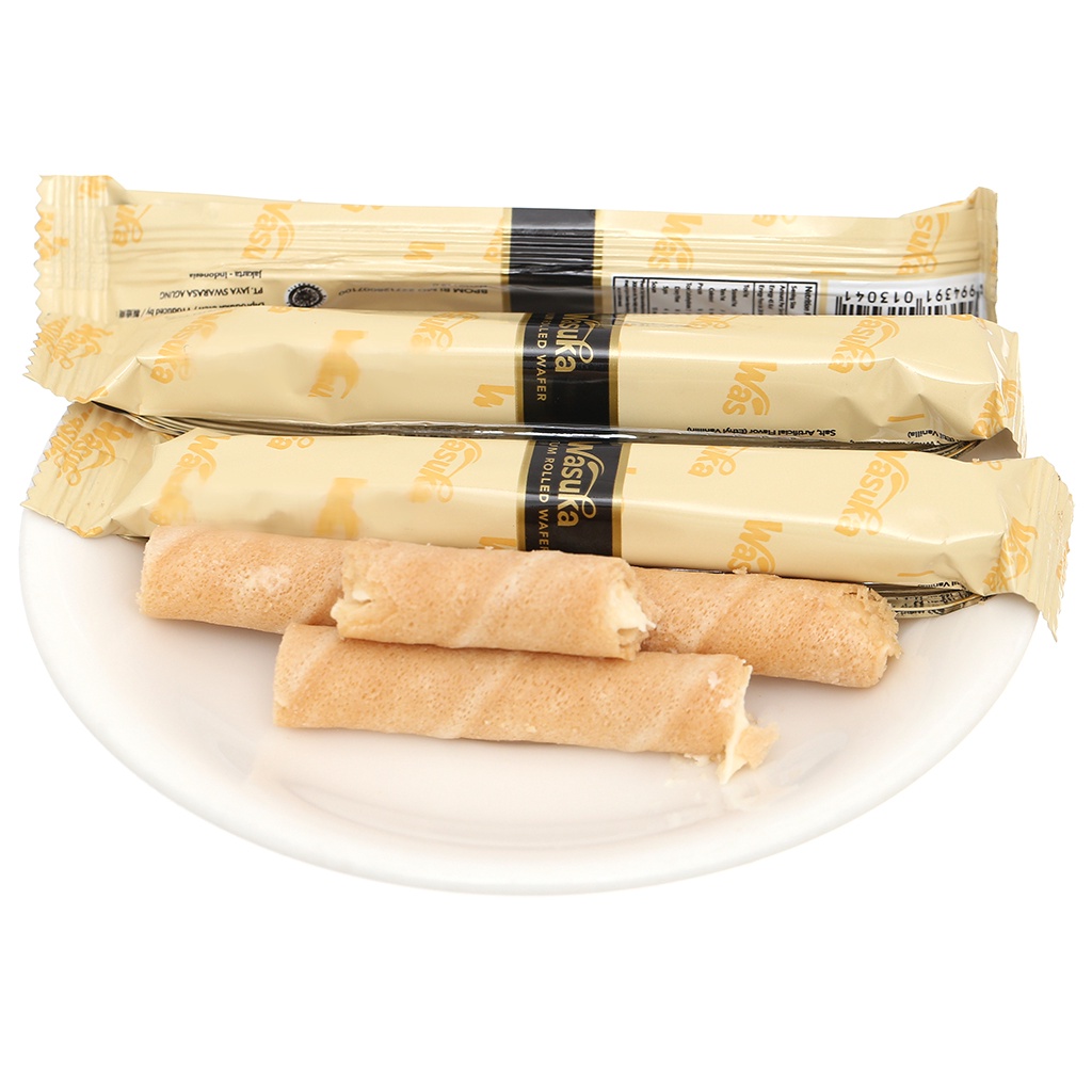 Bánh Quế Wasuka Premium Rolled Wafer Vị Vani (Hủ 45 cây x 12g) | BigBuy360 - bigbuy360.vn