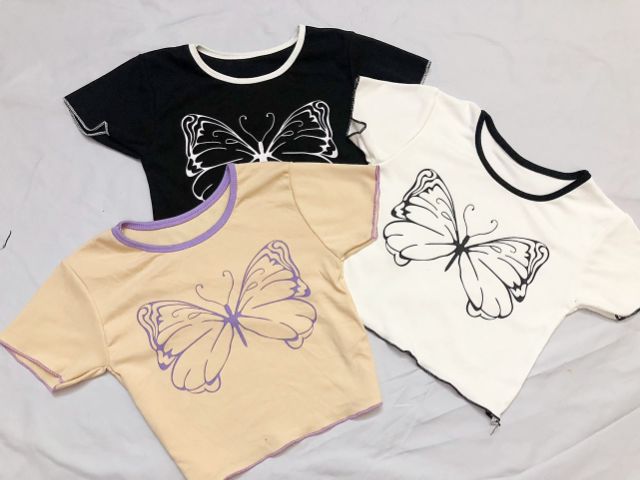 Áo croptop in hình bướm