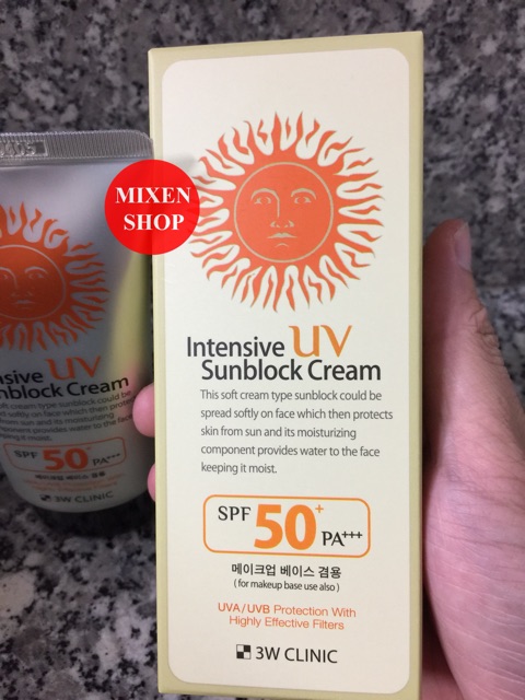 {Chính Hãng - Ảnh Thật} Kem chống nắng 3w Clinic Intensive UV Sunblock Cream SPF 50 | BigBuy360 - bigbuy360.vn