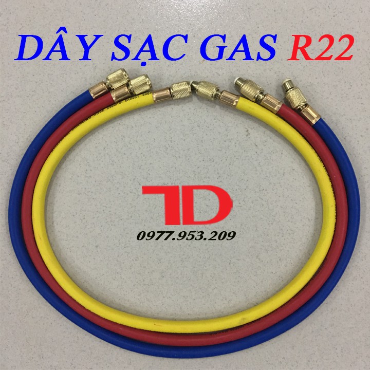 Bộ 3 sợi dây sạc nạp gas máy lạnh R22, bộ 3 sợi dây sạc gas máy lạnh R22