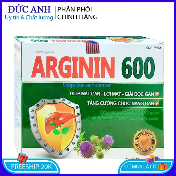 Viên uống Arginin 600 giúp tăng cường chức năng gan– Hộp 60 viên
