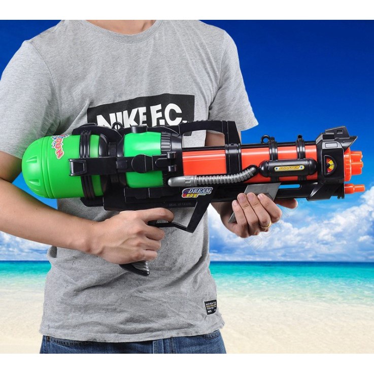 Súng bắn nước đồ chơi 800ml nước 6 nòng 1 tia – Đồ chơi súng nước áp lực, bắn xa , đồ chơi hồ bơi, đi biển